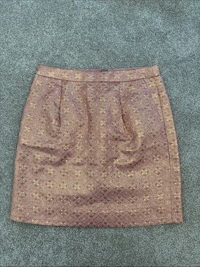 Jcrew Collection Rose Gold Brocade Skirt